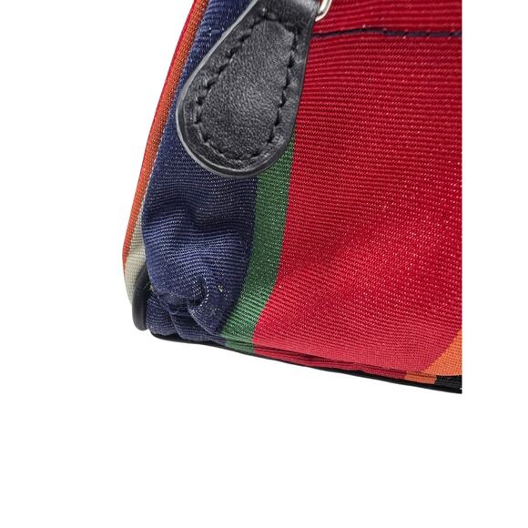 Villager by Liz Claiborne Womens Vintage 90s Striped Triangle Backpack Sling Bag - Picture 6 of 16